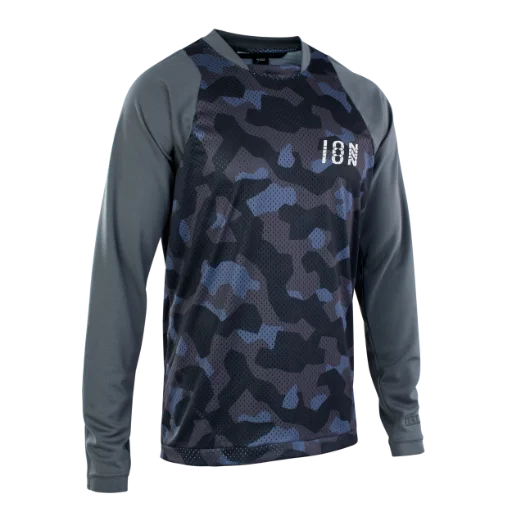 ION Scrub Long Sleeve MTB Jersey - Gray - 2022