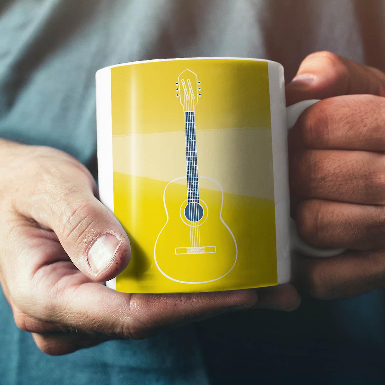 Guitar Acoustic Art NEW White Tea Coffee Ceramic Mug 11 oz | Wellcoda