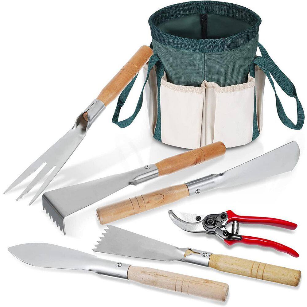 7-Piece Stainless Steel Heavy-Duty Garden Tool Set B0B66LNNHF