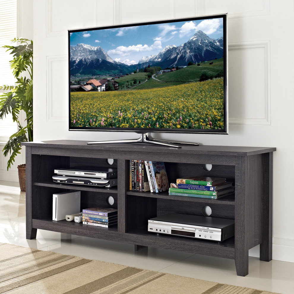 58 quotWood TV Stand Console   Transitional   Entertainment Centers And Tv Stands   by clickhere2shop  Houzz