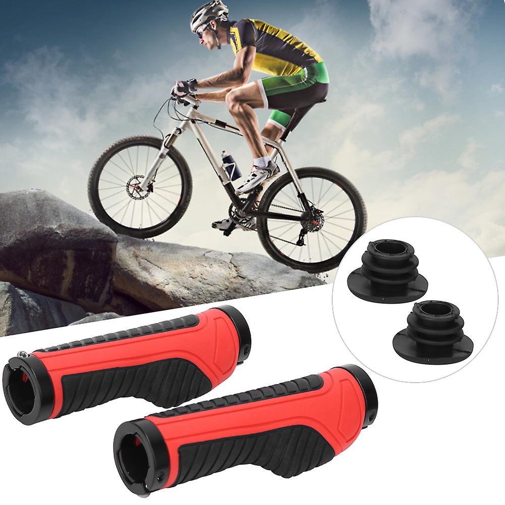 1 Pair Rubber Anti-slip Mountain Bike Handlebar Grips Bicycle Handlebar Gripsred