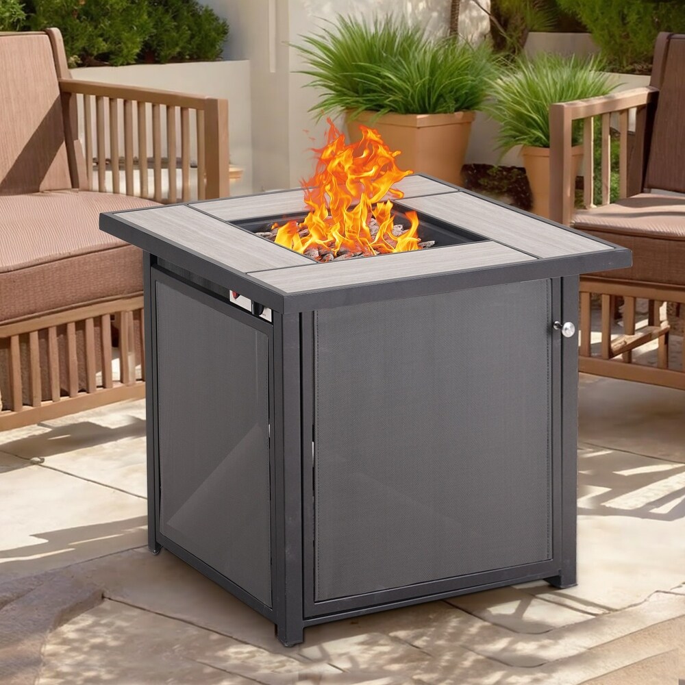 Patio Outdoor Gas Fire Pit Table  43 Inch 50 000 BTU Rectangle Patio Propane Fire Pit Table   32 inch