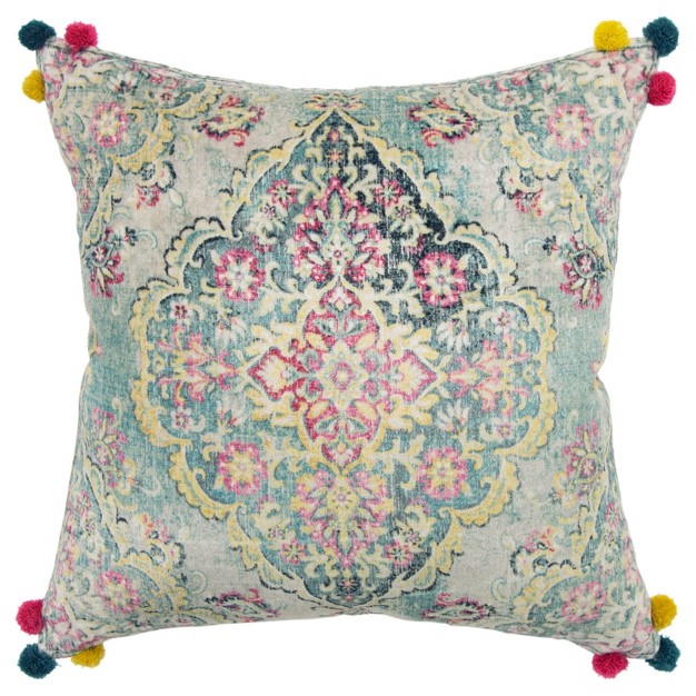 Oversize Medallion Poly Filled Square Throw Pillow Rizzy Home