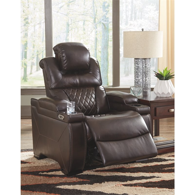 Signature Design by Ashley Warnerton Power Recliner in Chocolate   Contemporary   Recliner Chairs   by Homesquare  Houzz