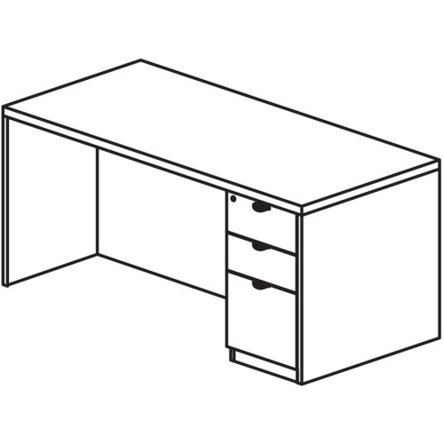 Lorell Prominence 2.0 Mahogany Laminate Box/Box/File Right-Pedestal Desk - 3-Drawer (PD3060RSPMY)