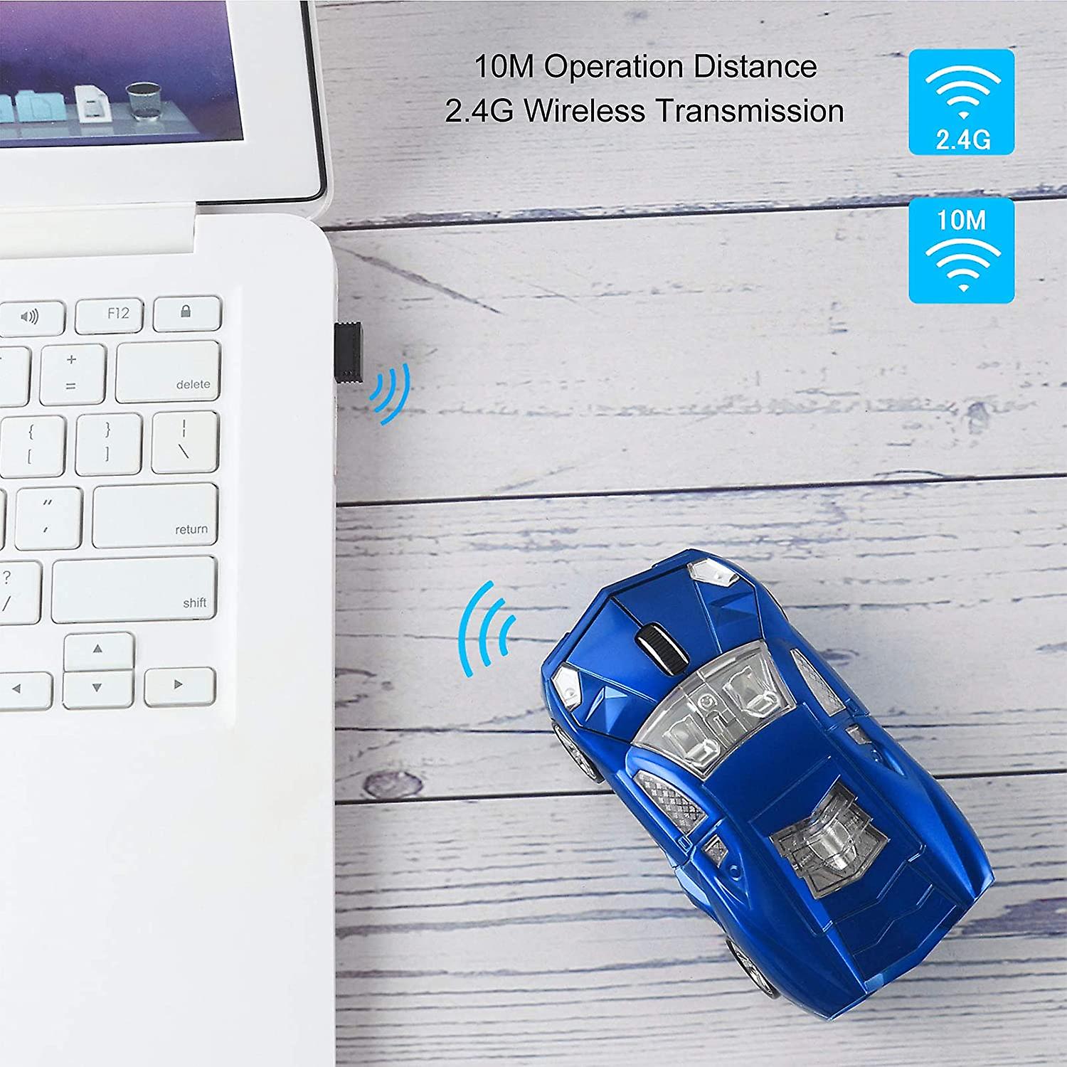 Cool Sports 3d Car Shaped 2.4ghz Wireless Optical Mouse 3 Button 1600dpi Cordless Office School Home Travel Mice With Usb Receiver For Pc Laptop Compu