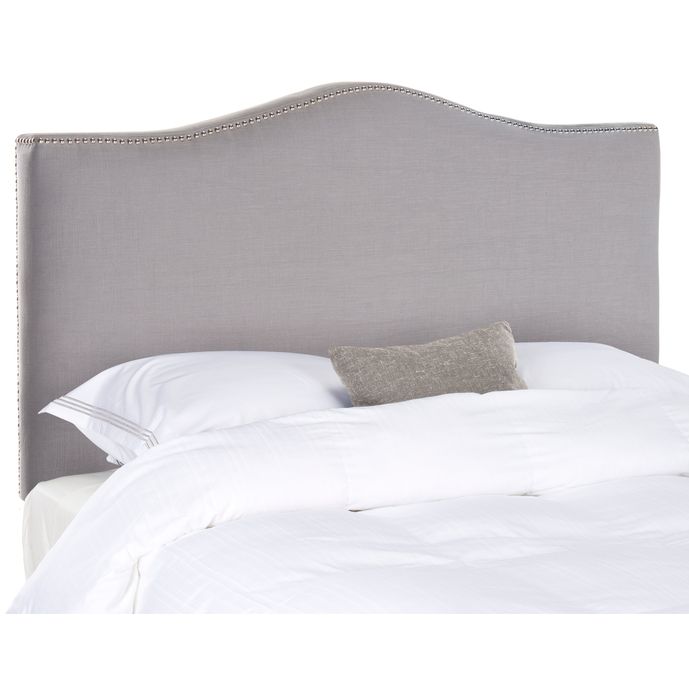 Safavieh Jeneve Arctic Grey Upholstered Headboard - Silver Nailhead (King) - - 9529868