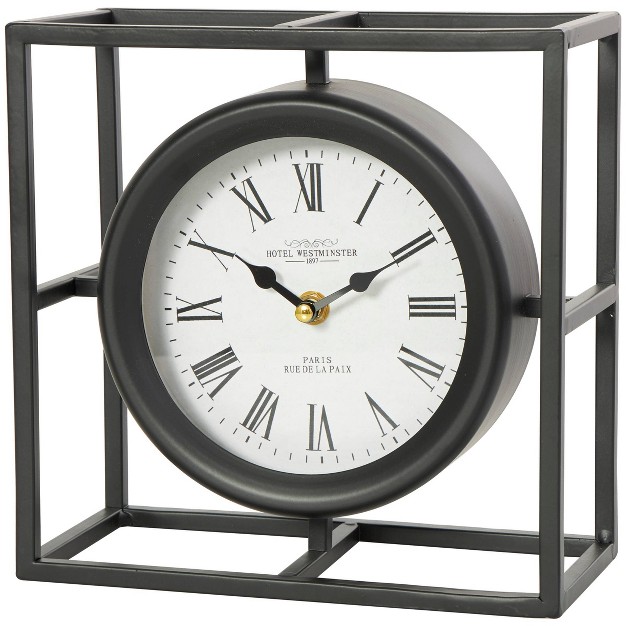 Metal Geometric Clock With Open Square Frame Black Olivia amp May