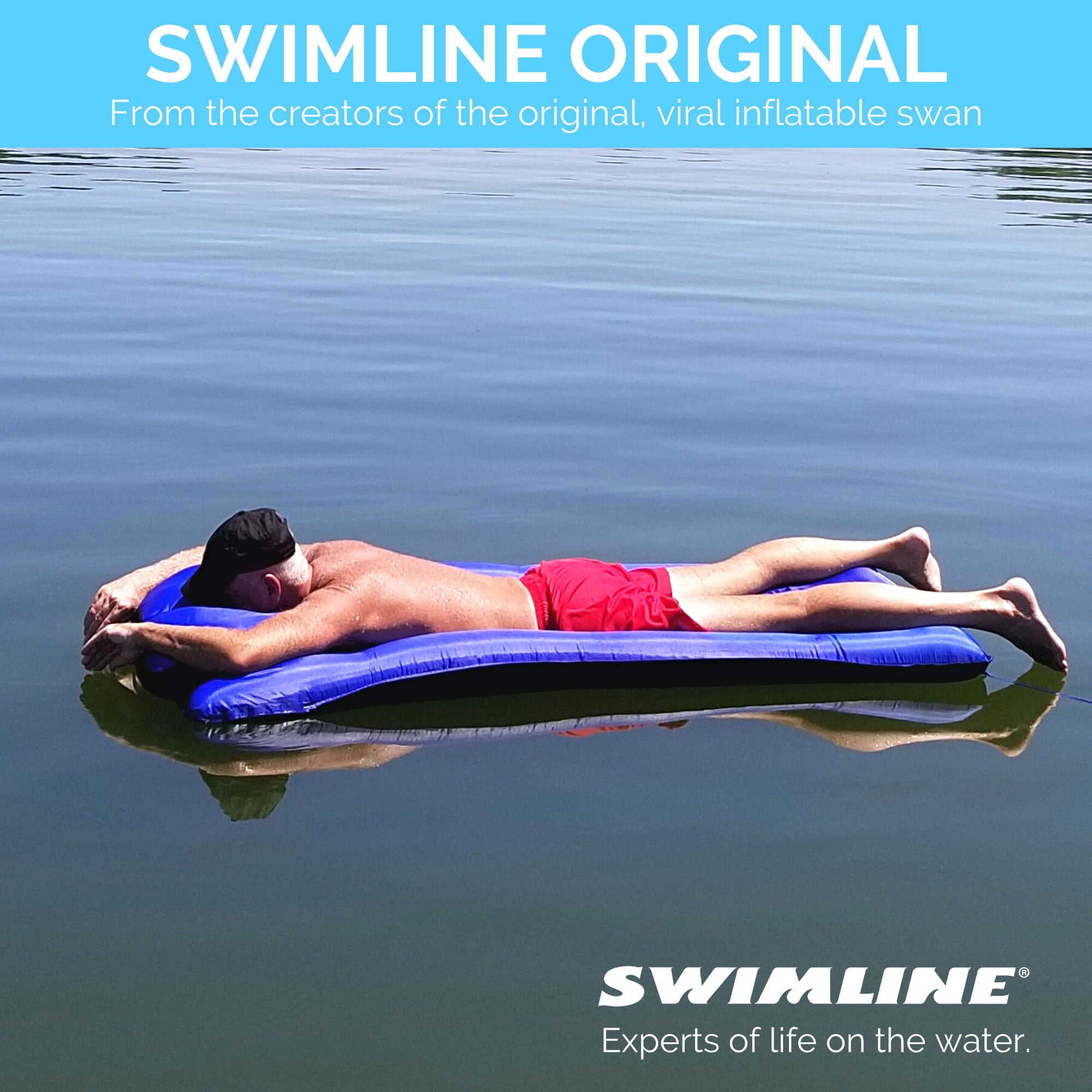 New Swimline 9057 Swimming Pool Inflatable Fabric Covered Air Mattress Oversized