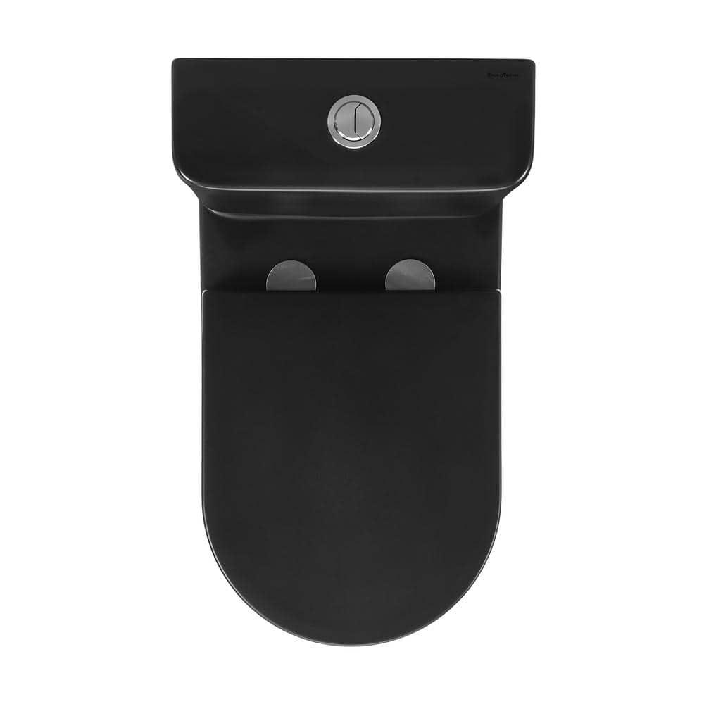 Swiss Madison Calice 2piece 128 GPF Dual Flush Elongated Rear Outlet Toilet in Matte Black Seat Included