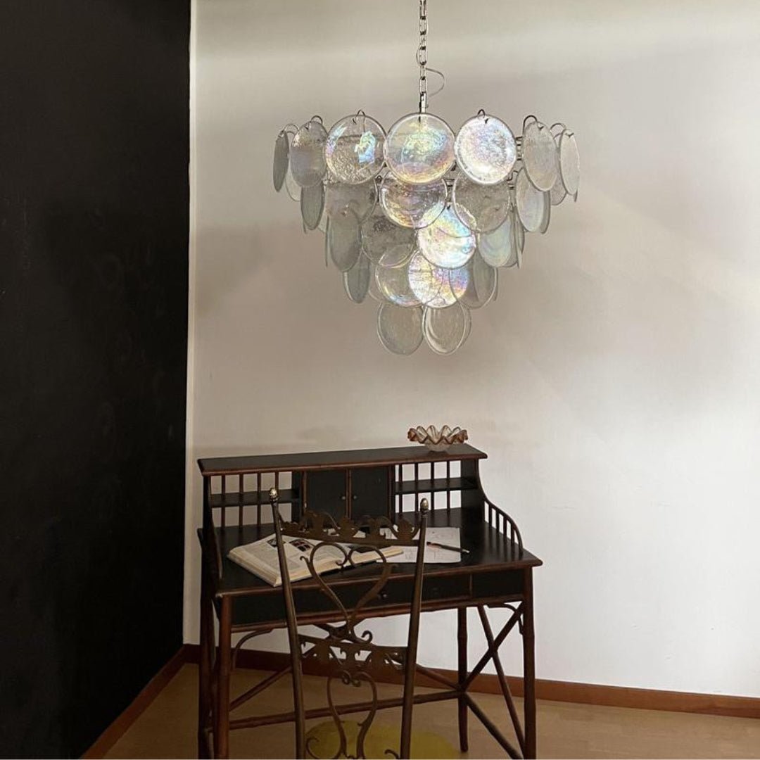 Murano Disc Iridescent Chandelier