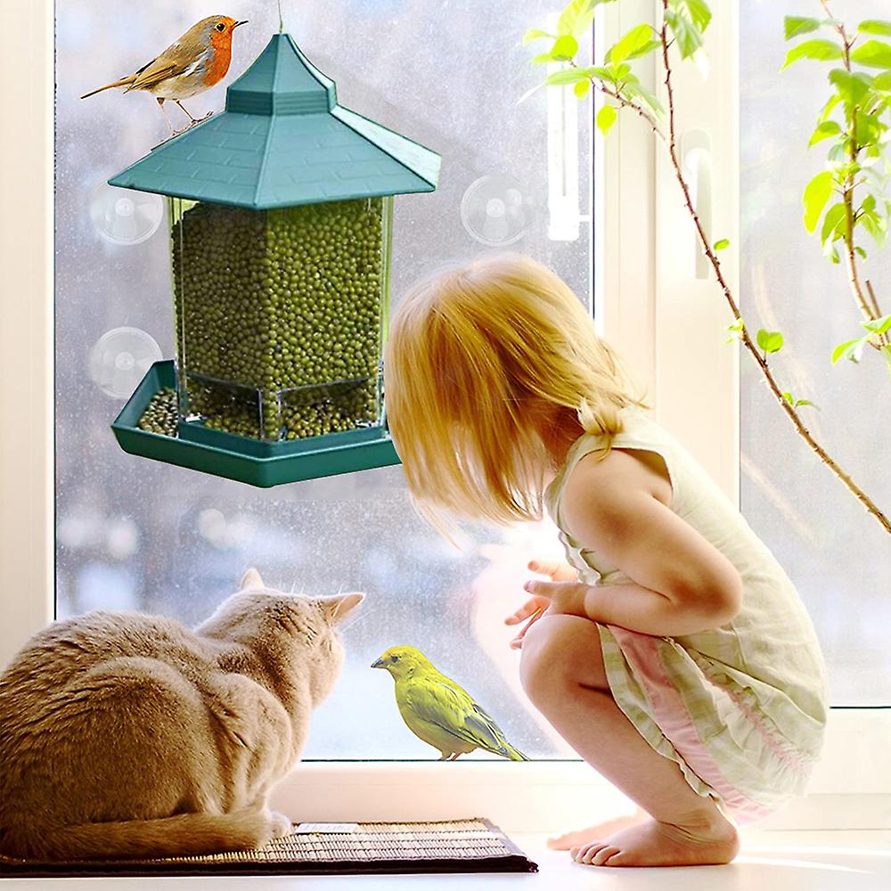 Outdoor Waterproof Large Capacity Pavilion Shape Suspensible Bird Feeder No.291861