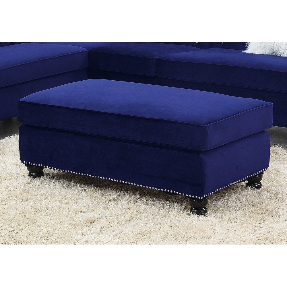 Light Luxury Recliner Velvet Mattress Living Room Bed Chair Living Room Small Square Table Chrome Plated Nail Head Decoration