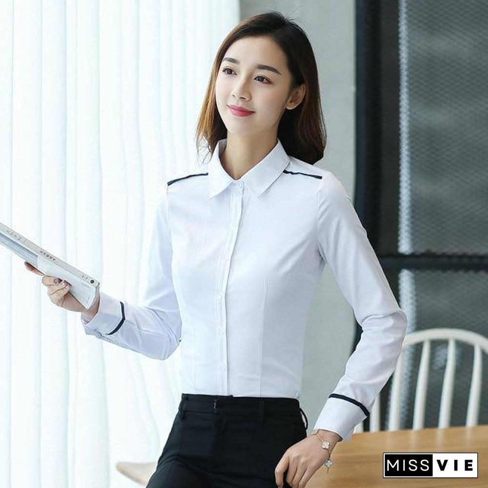 Women Tops And Blouses Office Lady Blouse Slim Shirts Women Blouses Plus Size Tops Casual Shirt Female Blusas