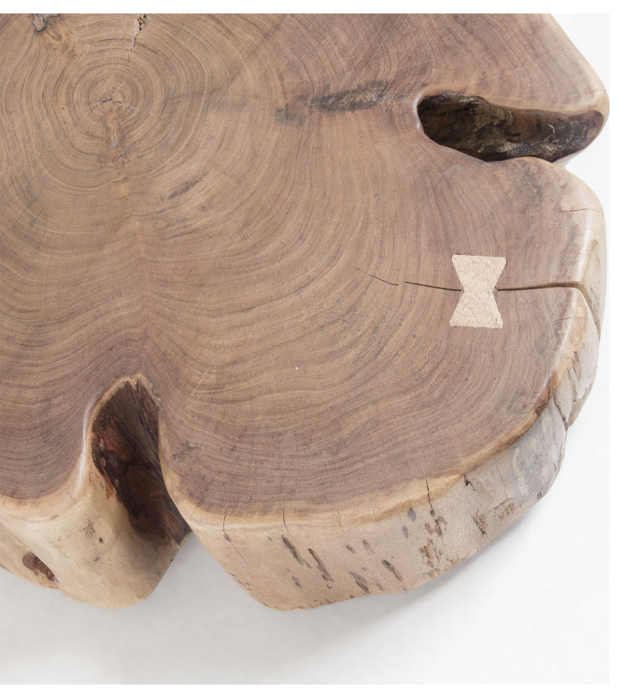 Acacia Wood Slab Side Table  La Forma Essi   Rustic   Side Tables And End Tables   by Oroa   Distinctive Furniture  Houzz