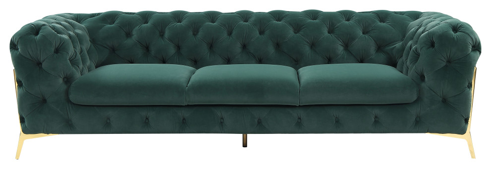 Divani Casa Quincey Transitional Emerald Green Velvet Sofa   Contemporary   Sofas   by Vig Furniture Inc.  Houzz