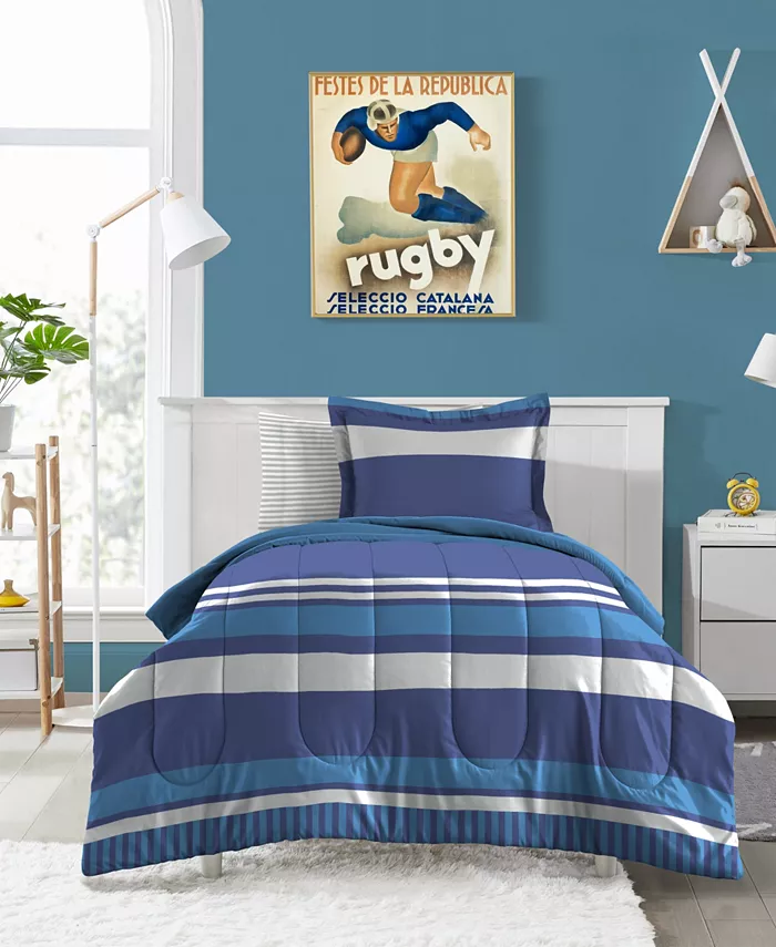 Macys Dream Factory Rugby Stripe Twin Comforter Set