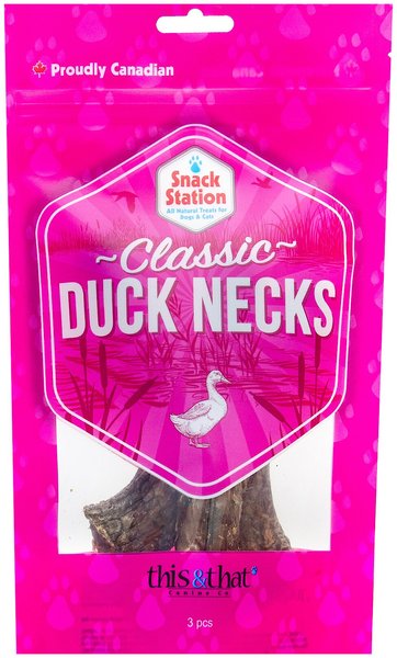 this and that Canine Company  Snack Station Duck Necks Dehydrated Cat and Dog Treat， 3 count