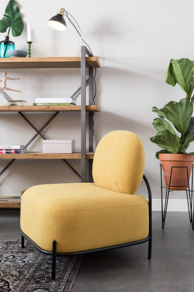 Yellow Upholstered Accent Chair  DF Polly   Contemporary   Armchairs And Accent Chairs   by Luxury Furnitures  Houzz