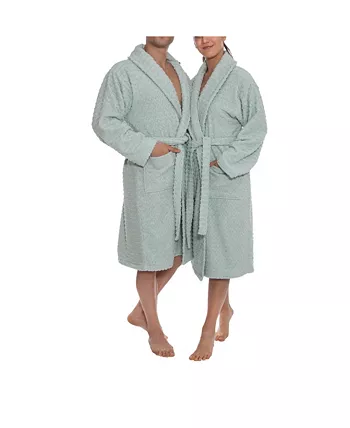 OZAN PREMIUM HOME Azure Unisex Collection Terry Cloth Bathrobe