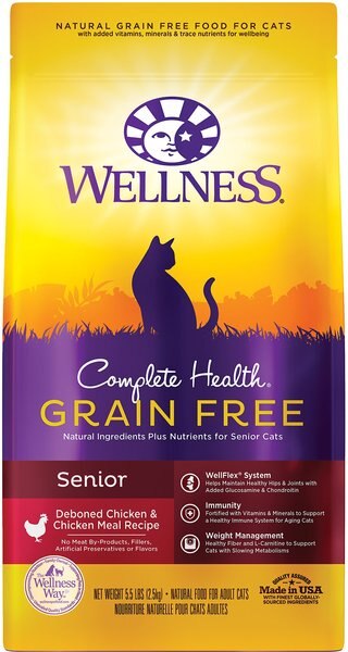 Wellness Complete Health Chicken and Deboned Chicken Grain-Free Senior Dry Cat Food