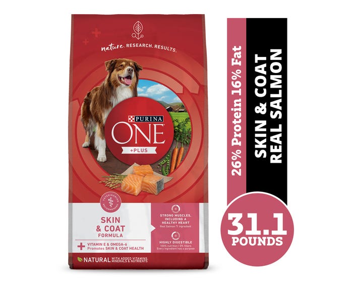 Purina ONE +Plus Skin  Coat Formula Adult Dry Dog Food， 31.1 lb. Bag