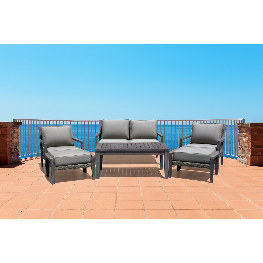 Courtyard Casual Bridgeport II 6 pc Loveseat Group with Ottomans Includes: 1 Loveseat  1 Coffee Table  2 Club Chairs  2 Ottomans