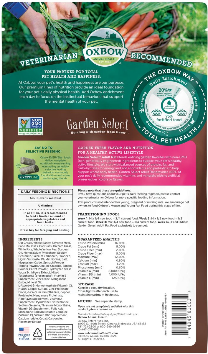 Oxbow Garden Select Adult Rat Food