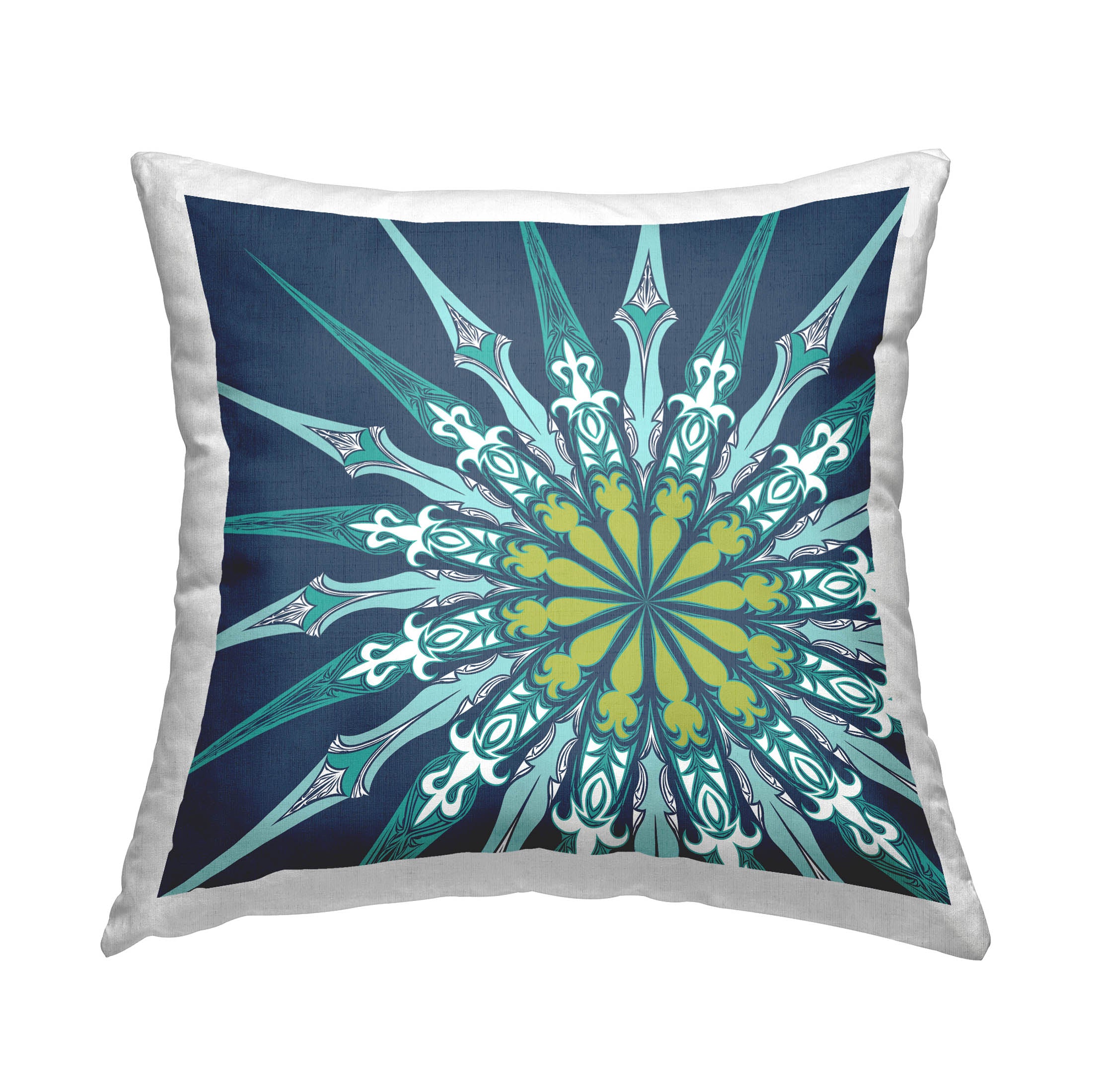 Stupell Industries Modern Blue Medallion Shapes Printed Throw Pillow Design by George Tygert