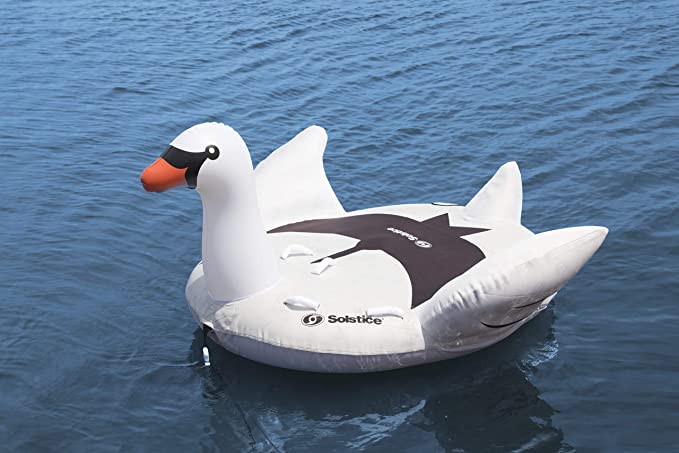 Solstice Swan Waterskiing Towable Inflatable Raft， 1-2 Persons