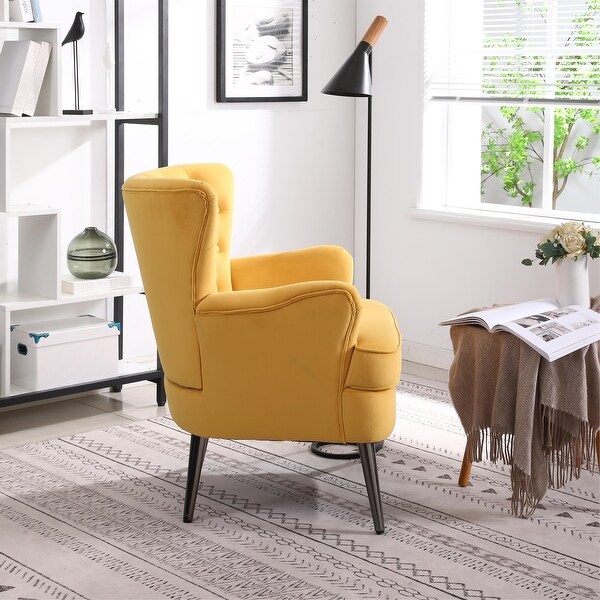 Modern Velvet Upholstered Tufted Accent Chair Side Sitting Chair - 31