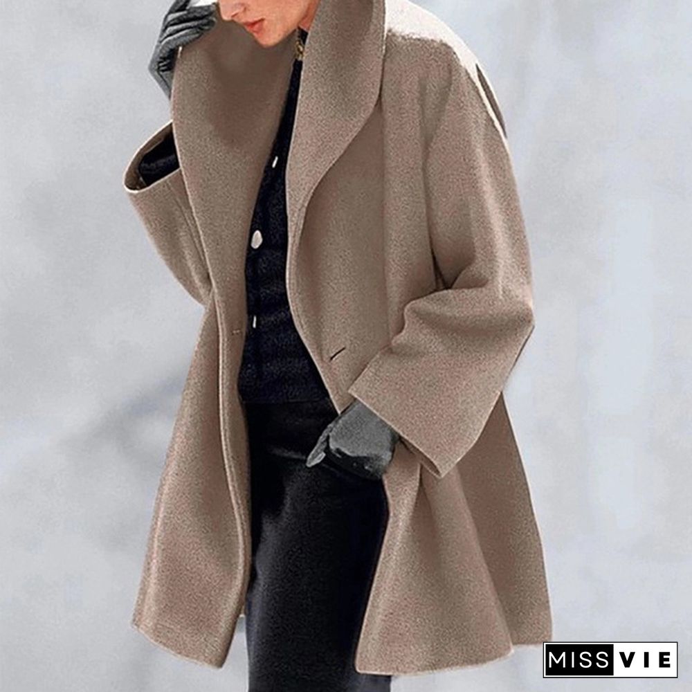 7 colors New Women's Fashion Autumn Winter Warm Woolen Coat Multi-Color Shawl Collar Coat Jacket Casual Fleece Coat Down Jacket Plus Size XS-5XL