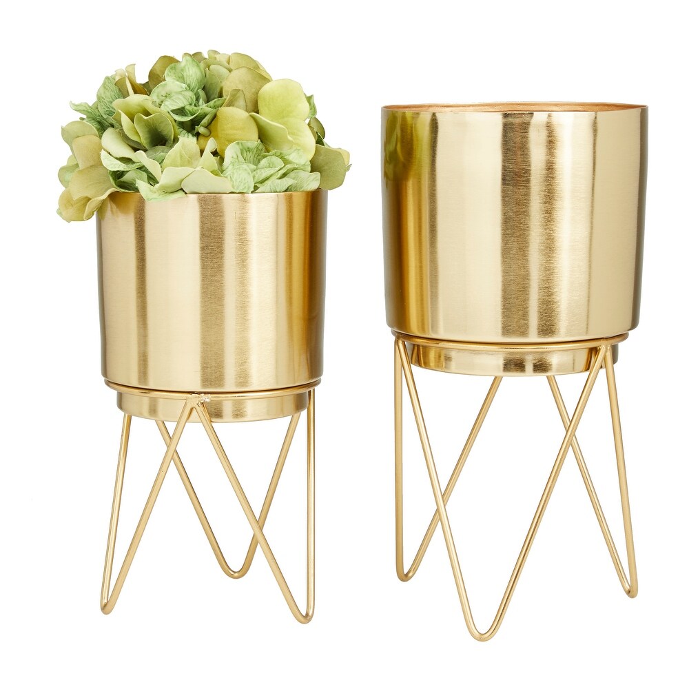 CosmoLiving by Cosmopolitan Metal Modern Planter (Set of 2)   S/2 12\