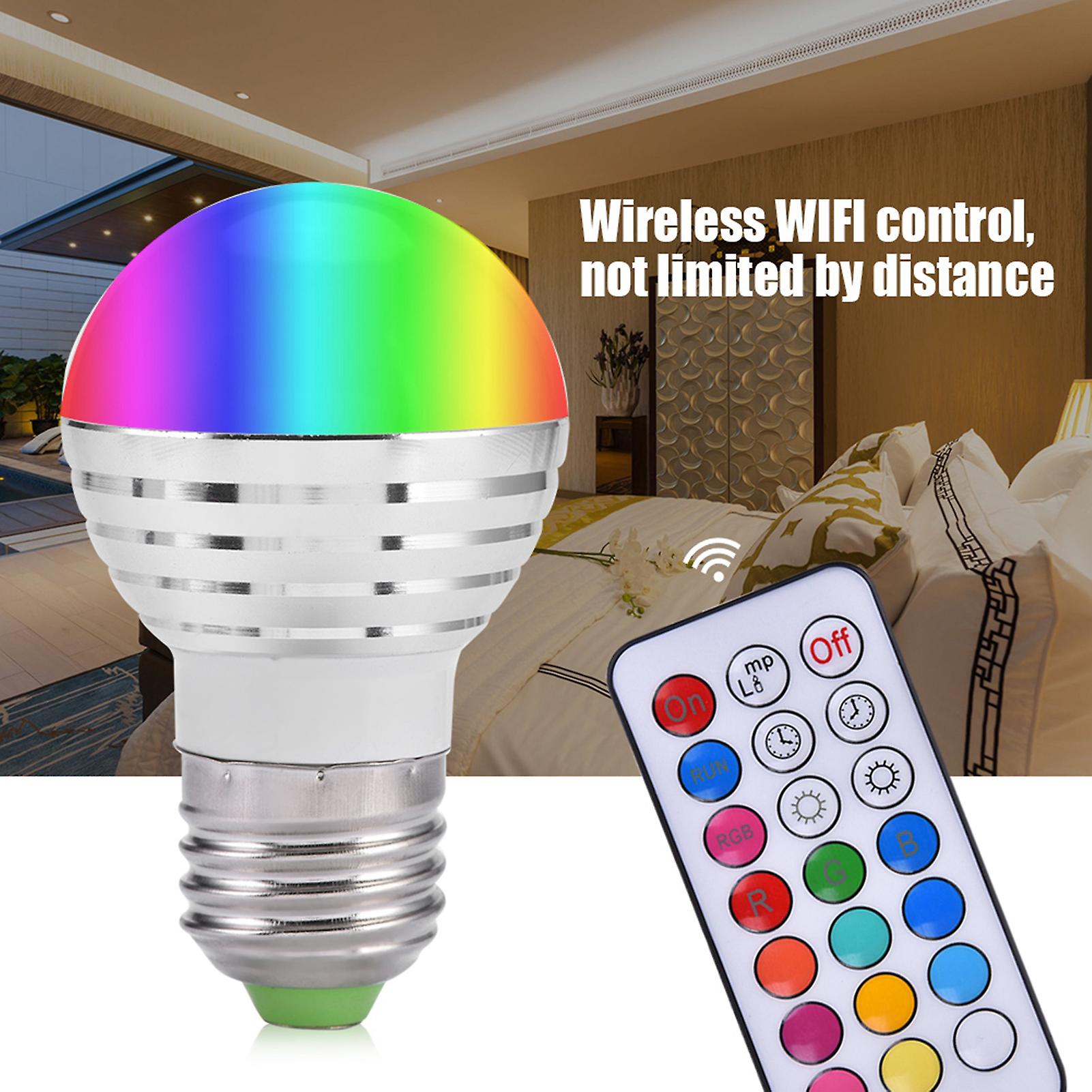 E27 3w Rgb Led Color Changing Candle Light Lamp Bulb +remote Control Kit