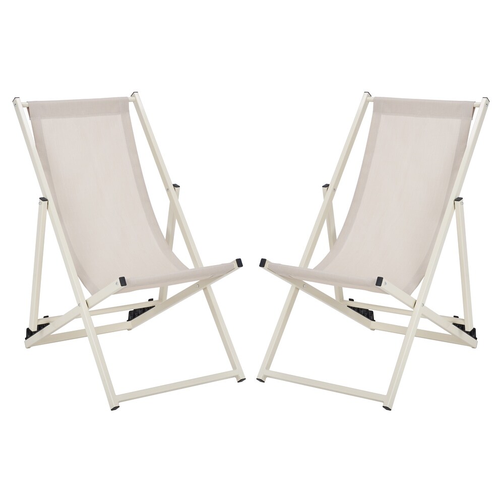 SAFAVIEH Outdoor Breslin Set Of 2 Sling Chairs   36\