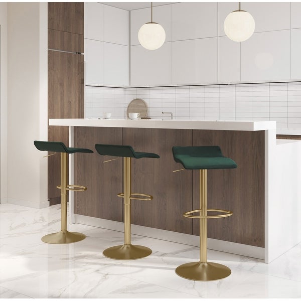 Silver Orchid Tower Ale Brushed Gold Adjustable Bar Stool (Set of 2)