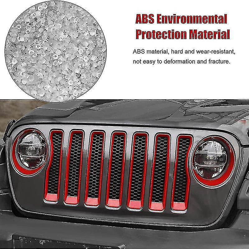 Mesh Grille Grill Insert + Headlight Turn Light Cover Trim For Wrangler Jl Jlu 2018-2022 Accessorie