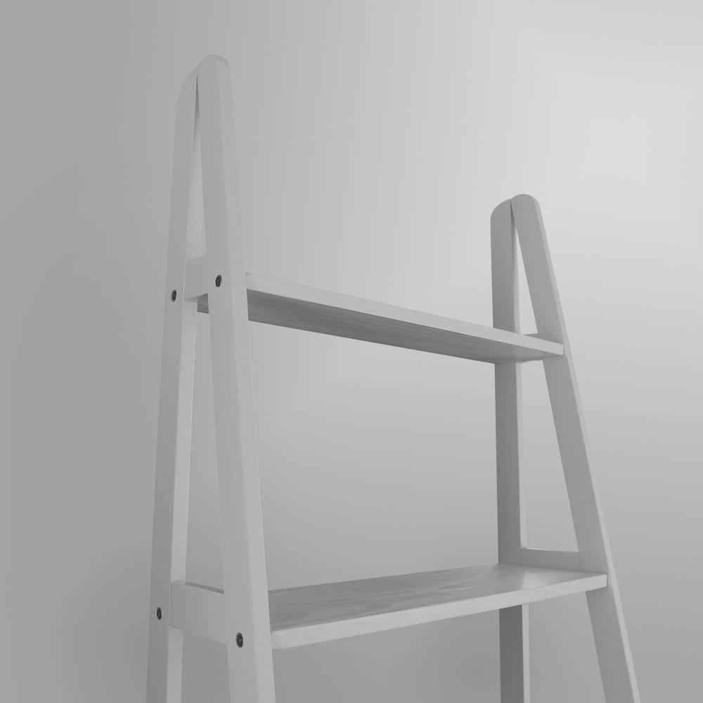 Casual Home 72 in. White New Wood 5-Shelf Ladder Bookcase with Open Back N176-51