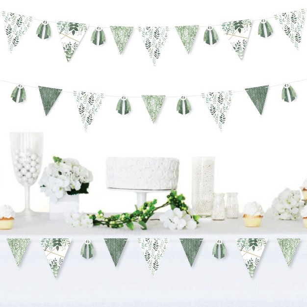 Big Dot Of Happiness Boho Botanical Diy Greenery Party Pennant Garland Decoration Triangle Banner 30 Pieces