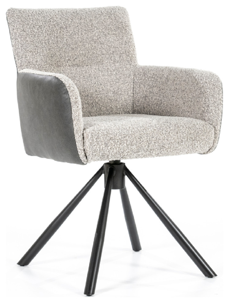 Beige Boucl√© With Gray Accent Chair  Eleonora Stef   Midcentury   Armchairs And Accent Chairs   by Luxury Furnitures  Houzz