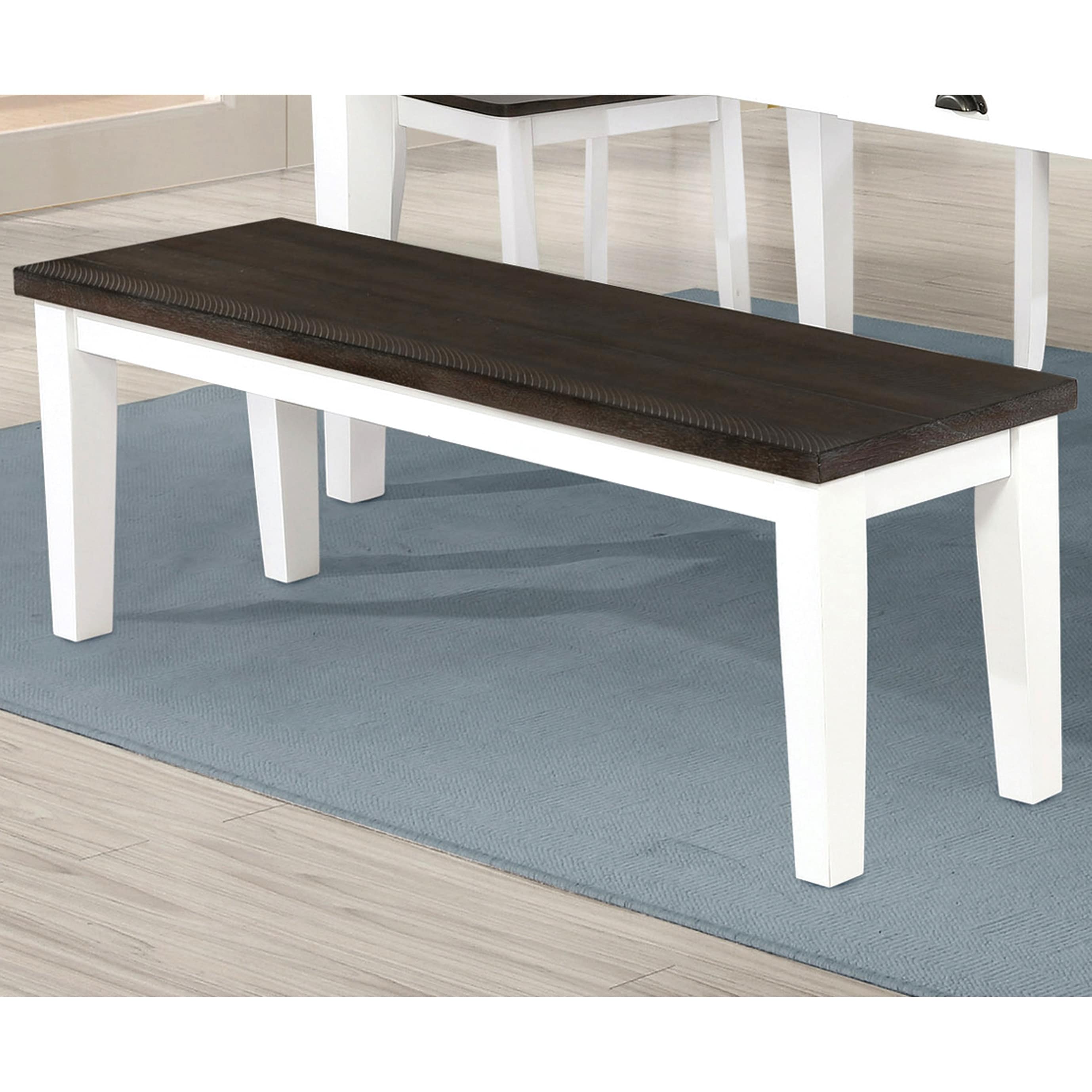 Cottage Farmhouse Design Two-Tone Dining Bench