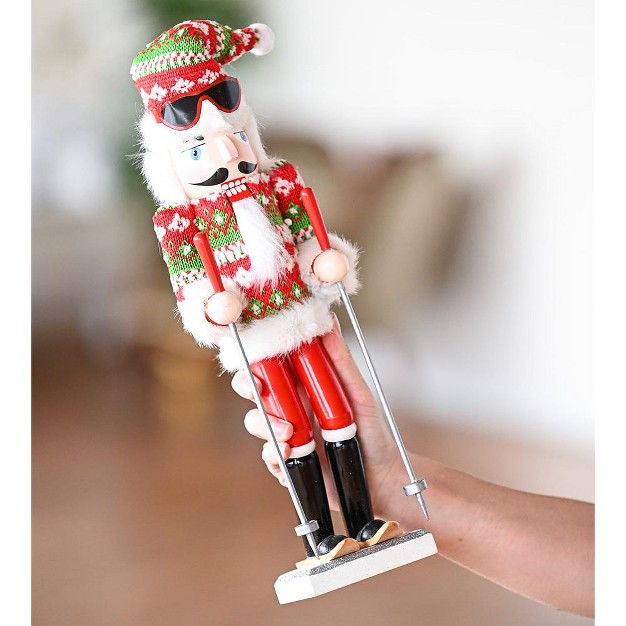 Ornativity Christmas Wooden Skier Man Nutcracker 15 In