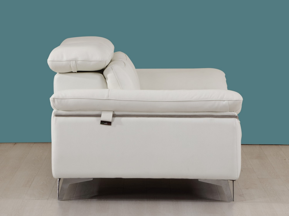 31 quotFashionable White Leather Loveseat   Midcentury   Loveseats   by HomeRoots  Houzz