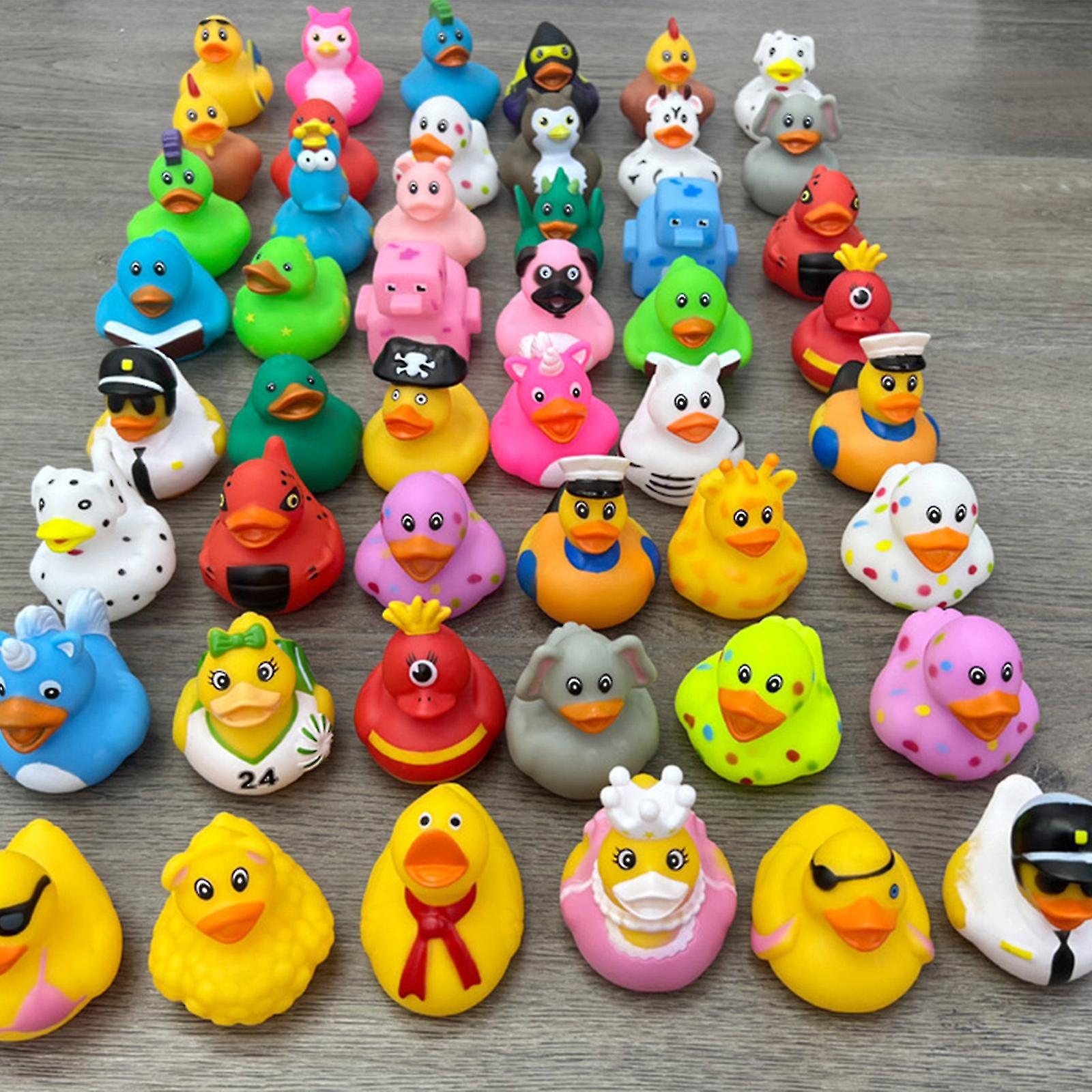 24 / 36pcs Rubber Ducks Bath Toys For Toddlers 1-3， Assorted Duckies Bathtime Soft Baby Pool Toys Birthday Gifts