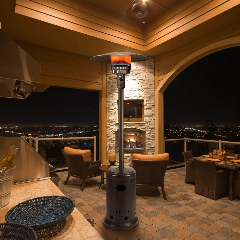 PamaPic 46000 BTU Commercial Propane Bronze Outdoor Heater with Cover PH-LZ-WH1