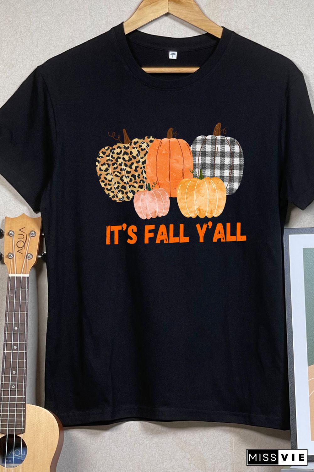 Fall Pumpkin Printed Graphic Tees for Women Wholesale Short Sleeve T shirts Top