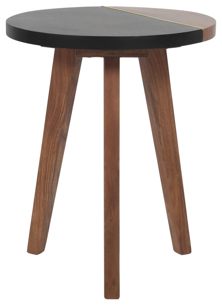 Caspian Round Accent End Table   Transitional   Side Tables And End Tables   by Homesquare  Houzz