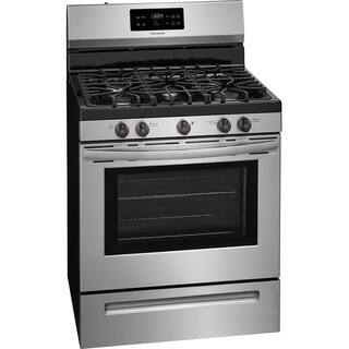 Frigidaire 30 in. 5 Burner Freestanding Gas Range in Stainless Steel with Self-Cleaning Oven FFGF3054TS