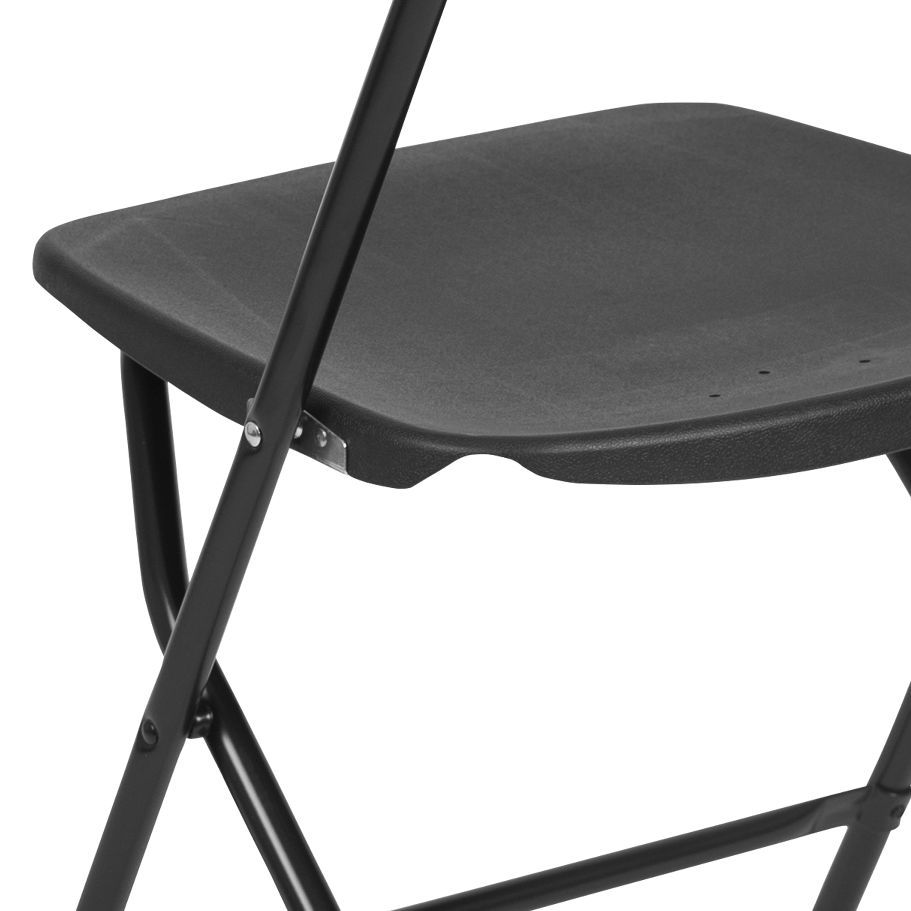 Flash Furniture Hercules™ Series Plastic Folding Chair - Black - 2 Pack 650LB Weight Capacity Comfortable Event Chair-Lightweight Folding Chair