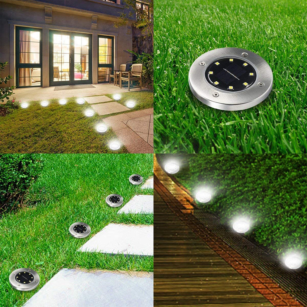 Onemayship 16PCS LED Solar Power Flat Buried Light In-Ground Lamp Outdoor Path Garden (White)